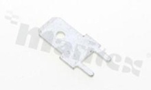 Flat terminal; male; 6.3mm; 0.8mm; straight; THT; tinned brass