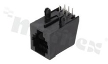 Socket RJ12; 6-contacts; THT; side entry; size 6; 6u" Au