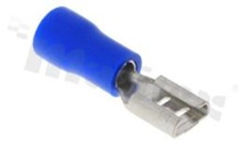 Konektor płaski; żeński; 4.8mm; 0.8mm; na przewód: 1.5-2.5mm2; mosiężny; cynowany; izolowany PVC; Imax= 15A