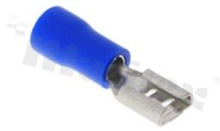 Flat connector; female; 4.8mm; 0.8mm; for wire AWG16-14(1.5-2.5mm2 wire); brass; insulation PVC; Imax= 15A
