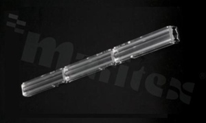 Lens for LED high power; mid power; angle: asymmetric; Number of LEDs: 3; Dimensions: 286x20mm; Height: 6.9mm; meterial: PMMA; Fastening: clips