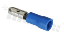 Konektor tulejowy; niebieski; męski; okrągły zaciskany na przewód 1.5-2.5mm2; H=10.0mm; D=4.3mm; F=11mm; L=21