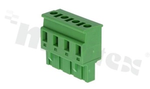Listwa zaciskowa rozłączalna; w rastrze 7.50mm; 4-torowa; żeńska; na przewód 2.50mm2 (28-12AWG); kierunek wtykania prostopadły do osi przewodów; styki z fosforobrązu; mosiężna klatka; UL 300V/15A TUV 400V/10A