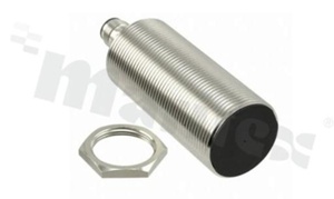 Proximity sensor; inductive; material: nickel-brass; length: 86mm; thread: M30; shielded; sensing distance: 15mm; power supply: 10-30V DC; PNP-NO; connector: M12
