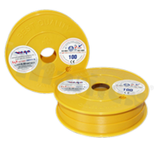 Przewód pojedynczy LGY/H05V-K; z wielodrutową miedzianą żyłą; żółty; przekrój 0.50mm2; AWG 20; 500V; -40+105 st.C; 100m.