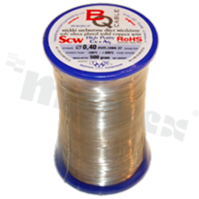 Silver coated copper wire; diameter 0.40mm; SWG 27; -40+105 deg.C; 440m; 500g.