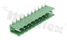 Pluggable terminal block; pitch 5.00mm; 10-ways; male; R/A pin header; opened type; UL 300V/16A; TUV:320V/20A