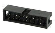 Full shrouded header for PCB; pitch 2.54mm; 20-contacts; THT; male; top entry