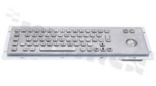 Metalowa klawiatura przemysłowa; IP65; 66 klawiszy; trackball; USB;+montażu od spodu; temperatura pracy  -10+60st.C; wymiary 392mm x 110mm