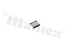 USB-C receptacle; 6 contacts; vertical, THT mounting