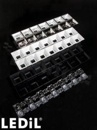 Soczewka do diod LED mid power; kąt rozsyłu: 44 do 66 stopni FWHM; ilość diod: 7; rozmiar: 280x40mm; wysokość: 20mm; rodzaj materiału: PMMA; sposób mocowania: śruby
