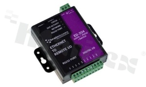 Przemysłowa bramka Ethernet; 2 porty 10/100Base-T(X); 4 wejścia/wyjścia cyfrowe; 1 port RS-232; wsparcie Modbus TCP; temp. pracy: -0+60 st.C; zasilanie 5...30VDC; montaż naścienny (opcjonalnie na szynie DIN)