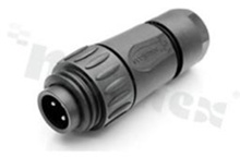 Plug ECOMATE C016 series, 4 pins (3+PE), male, straight, 16A, 400V, cable: 0.75-2.5mm2( AWG18-14), contacts silver plated, screw, colour: black, IP67