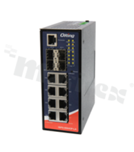 Managed Gigabit PoE Ethernet switch with 8x10/100/1000Base-T(X) P.S.E. ports and 4x100/1000Base-X SFP; operating temperature -40+75 deg.C; supply 50/57V DC; DIN; Slim