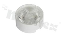 Soczewka do diod LED higgh power; kąt rozsyłu: 12 stopni FWHM; ilość diod: 1; rozmiar: okrąg 22.40mm; wysokość: 9.13mm; rodzaj materiału: PMMA; sposób mocowania: taśma