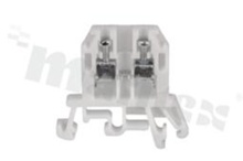 Installation terminal block; 1-level; 2-contacts; for wire 0,5-2,5mm2; screw terminal;white; Din rail; 1000V/24A