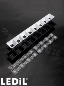 Odbłyśnik for LED; Number of LEDs: 8; Dimensions: 305x38mm; Height: 21.1mm; meterial: PC; Fastening: screw