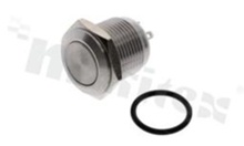 Push button switch; bistable; 16mm; solder terminals; stainless steel; silver button; IP65