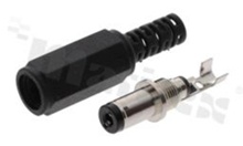 DC plug; female; inner diameter 2.1mm; outer diameter 5.5mm