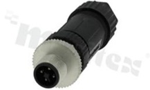 Plug M12; T-code; 4 pins; male; 12A; straight; field installable (screw); IP67