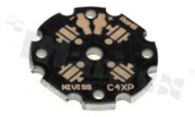 MCPCB, thermal conductivity 2W/(m*K), thickness: 2mm, number of layers - 1, black soldermask, legend color: gold, size: diameter 25mm, pad cover: gold; for XP, /20