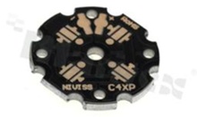MCPCB, thermal conductivity 2W/(m*K), thickness: 2mm, number of layers - 1, black soldermask, legend color: gold, size: diameter 25mm, pad cover: gold; for XP, /20