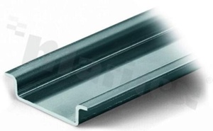 Mounting DIN rail; steel; TS35; 1mm thick; 2m long; slotted; hole width 25mm; silver