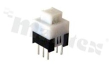 Przełącznik przyciskowy; 1-pozycyjny; 5.0x5.0mm; konektory; przycisk biały; 0.1A/30V