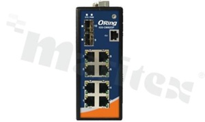 Switch przemysłowy Gigabit; zarządzalny; 8 portów 10/100/1000Base-T(X) RJ45 i 2 porty 100/1000/2.5GBase-X SFP; temp. pracy -40+75C; zasilanie redundantne 24-48VDC; montaż na szynie DIN