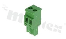 Pluggable terminal block; 5.08mm pitch; 2-ways; female; for wire 2.50mm2(28-12AWG); wire insertion direction 90° to plug-in direction; p.bronze contacts; brass cage; UL 300V/15A TUV 320V/10A