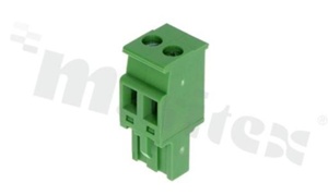 Listwa zaciskowa rozłączalna; w rastrze 5.08mm; 2-torowa; żeńska; na przewód 2.50mm2 (28-12AWG); kierunek wtykania prostopadły do osi przewodów; styki z fosforobrązu; mosiężna klatka; UL 300V/15A TUV 320V/10A