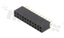 Pin Header; pitch 2.54mm; 2x11 pins; assembly: THT; female; straight; double row