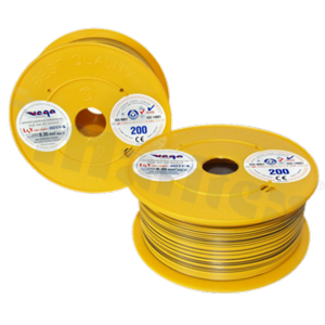 Przewód pojedynczy LGY/H05V-K; z wielodrutową miedzianą żyłą; żółty/brązowy; przekrój 0.35mm2; AWG 22; 500V; -40+105 st.C; 200m.