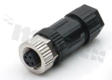 Wtyk M12; kodowanie A; 4-stykowy; żeński; 4A; prosty; na kabel; skręcany; IP67
