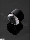 Soczewka do diod LED high power; kąt rozsyłu: owalny 10 x 40 stopni FWHM; ilość diod: 1; rozmiar: okrąg 22mm; wysokość: 14.7mm; rodzaj materiału: PMMA; PC; sposób mocowania: taśma