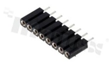 Listwa stykowa do PCB; w rastrze 2.54 mm; 1x8 styków; montaż: THT; żeńska; prosta; jednorzędowe