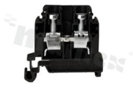 Installation terminal block; 1-level; 2-contacts; for wire 0,5-10,0mm2; screw terminal; black; Din rail; 690V/57A