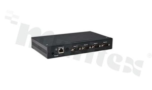 Przemysłowy serwer portów szeregowych; konwerter 4 x RS-232 do Ethernet; temp. pracy: 0+55 st.C; zasilanie 5...30VDC; montaż na ścianie (opcjonalnie na szynie DIN)