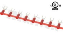Fork terminal; O3.2mm; for wire 4.3-1.5mm2; Imax= 18A; red insulation