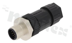 Wtyk M12; kodowanie A; 12-stykowy; męski; 1.5A; prosty; na kabel; lutowany; IP67