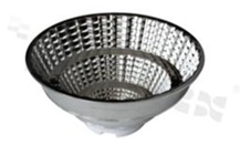 Reflektor do diod LED COB; kąt rozsyłu: 60 stopni FWHM; ilość diod: 1; rozmiar: okrąg 110mm; wysokość: 47.8mm; rodzaj materiału: aluminium; sposób mocowania: gniazdo