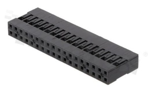 Korpus listwy; w rastrze 2.54mm; 2x18 styków; montaż: do przewodów; żeńska; dwurzędowe