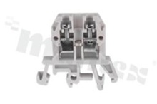 Installation terminal block; 1-level; 2-contacts; for wire 0,5-4,0mm2; screw terminal; grey; Din rail; 1000V/32A