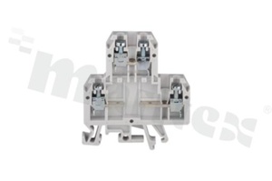 Złączka szynowa;2-poziomowa;3 zaciskowa na przewód 0,5-4mm2; zacisk śrubowy; szara; na szyne DIN; 690V/32A