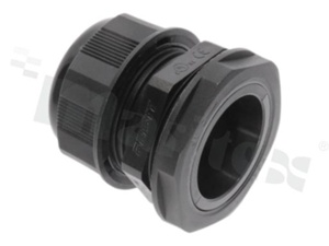 Cable gland PG29; nylon; PG29 13-20mm; flat O-ring; black; nylon; with lock-nut; for wrench 42