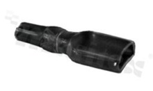 Insulation sleeve for flat connector 6.3 terminal; max cable OD=3.5mm L=24mm W=6.5mm; black