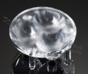 Lens for LED high power; angle: 22 to 33 degrees FWHM; Number of LEDs: 3; Dimensions: round 35mm; Height: 15mm; meterial: PMMA; Fastening: glue; pin