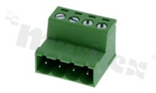 Pluggable terminal block; 5.00mm pitch; 4-ways; male; for wire 2.50mm2(28-12AWG); wire insertion direction same as plug-in direction; copper contacts; brass cage; UL 300V/15A