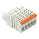 Listwa zaciskowa do PCB; gniazdo; na przewód 0.14 - 1.5 mm2 (26-14AWG); raster 3.5 mm; 5-torowa.; Push-in; szary; 300V/10A