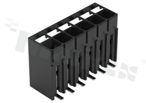 PCB terminal block; pitch 3.50mm; 6-ways; vertical entry; SMD; range wire 0.14-1.50mm2 (AWG 28-16); spring-loaded; black; 300V/14A